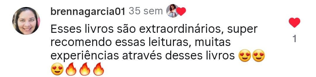 Depoimento real de leitor do livro Portal 7 publicado no Instagram