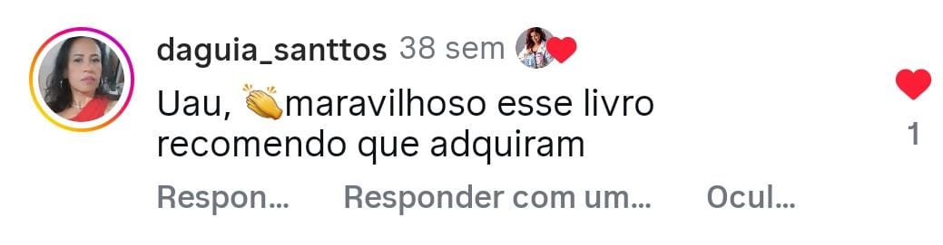 Depoimento real de leitor do livro Portal 7 publicado no Instagram