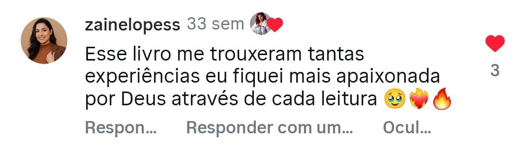Depoimento real de leitor do livro Portal 7 publicado no Instagram
