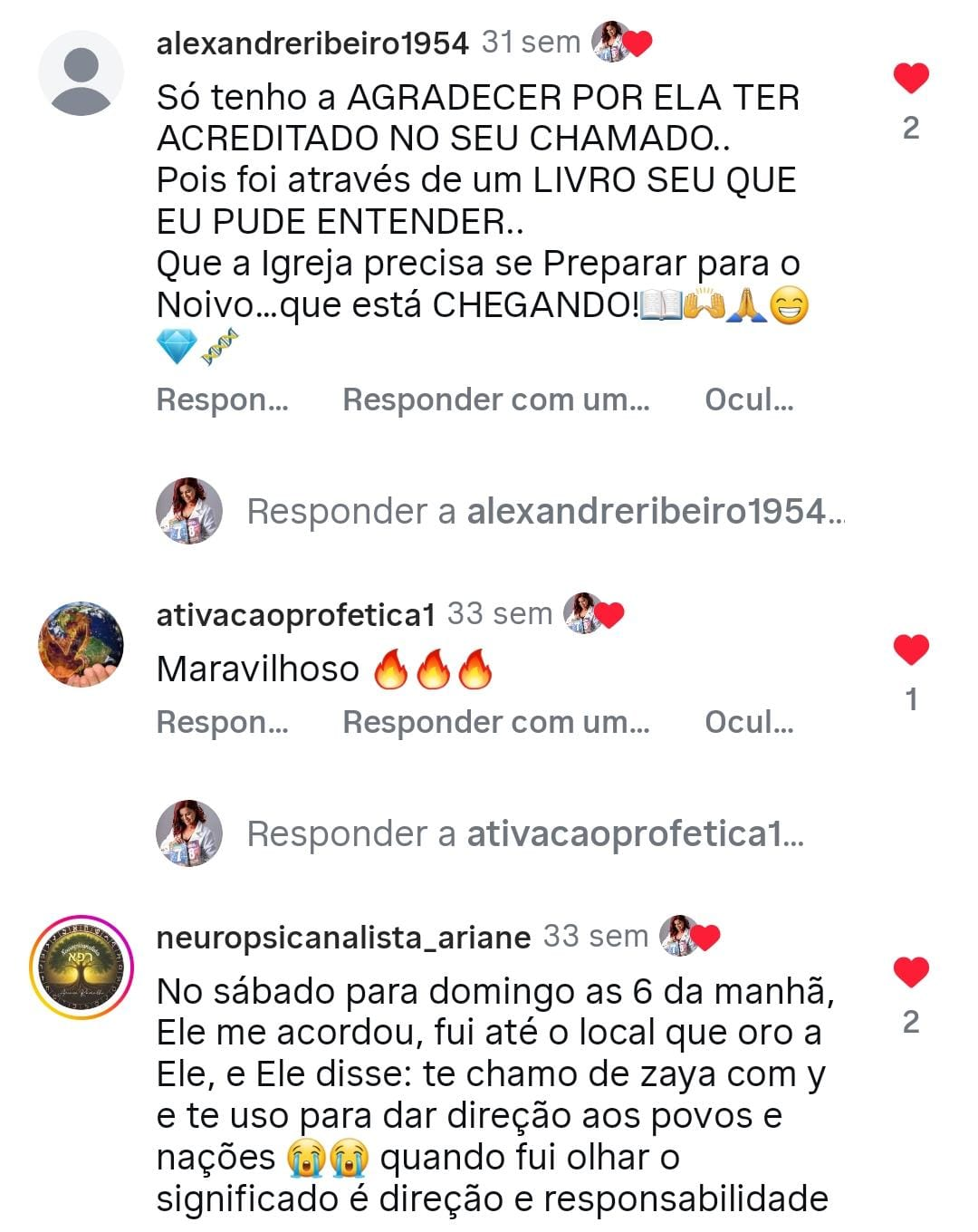 Depoimento real de leitor do livro Portal 7 publicado no Instagram